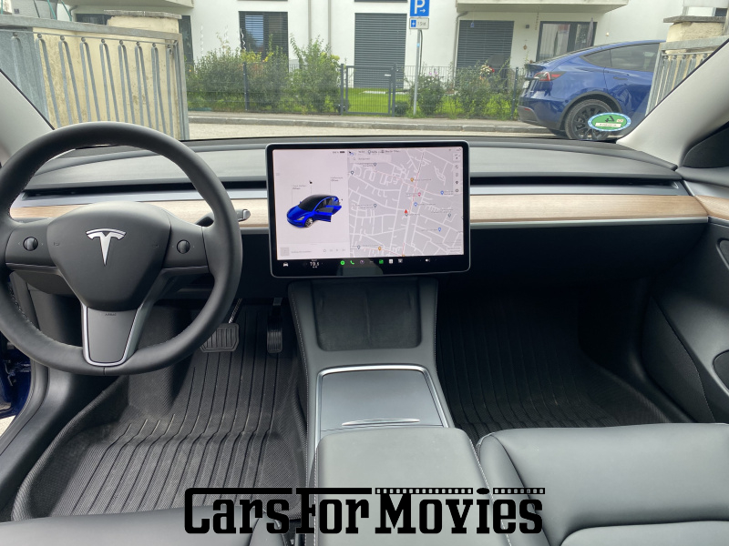 CarsForMovies | Tesla Model 3 Long Range 2022 USA Blau Schwarz Zivilfahrzeug Limousine Bayern 6525 eauto elektro